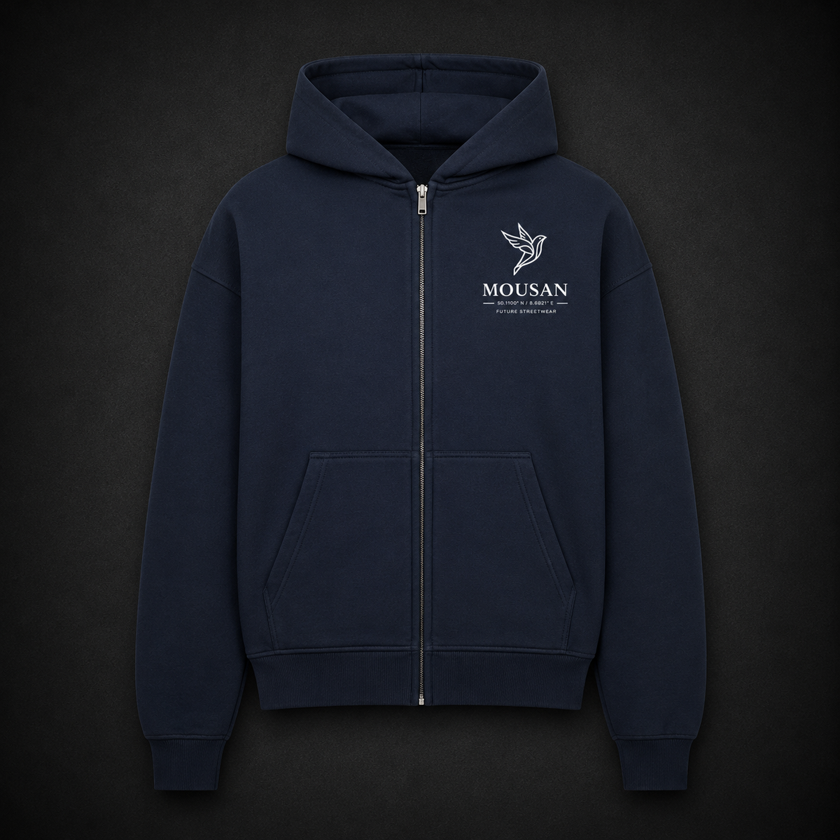 MOUSAN Future Zip Hoodie – Navy