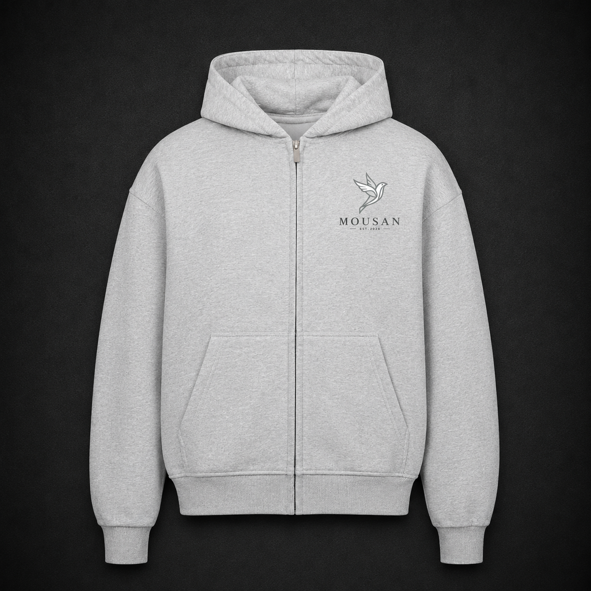 MOUSAN Future Zip Hoodie – Grey